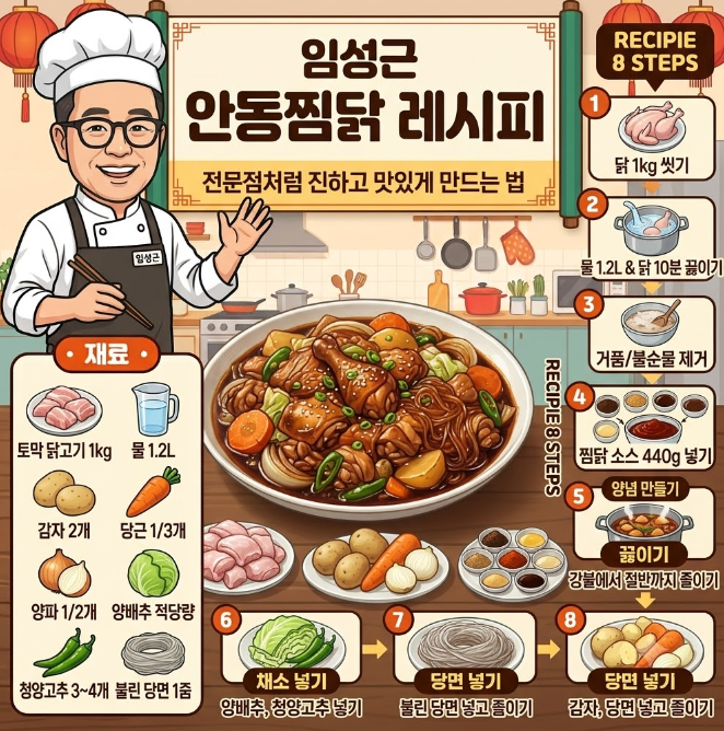 임성근 안동찜닭 레시피, 전문점처럼 진하고 맛있게 만드는법