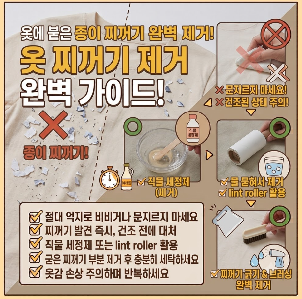 세탁기에 휴지나 담배를 같이 돌렸어요, 옷에 붙은 종이 찌꺼기 제거 방법