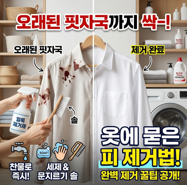 옷에 피 묻었을 때 어떻게 빨아야 할까? 오래된 핏자국까지 제거하는 방법