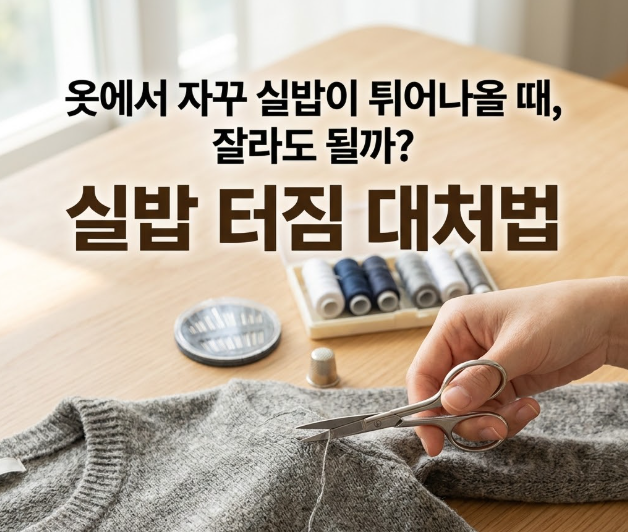 옷에서 자꾸 실밥이 튀어나올 때, 잘라도 될까? 올 풀림 대처법