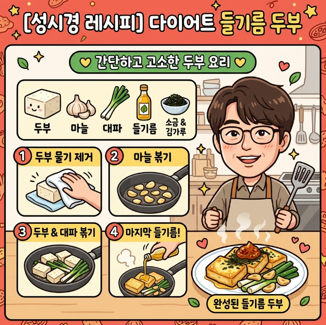 성시경 들기름 두부 레시피, 간단한 다이어트 두부 요리 만드는 법