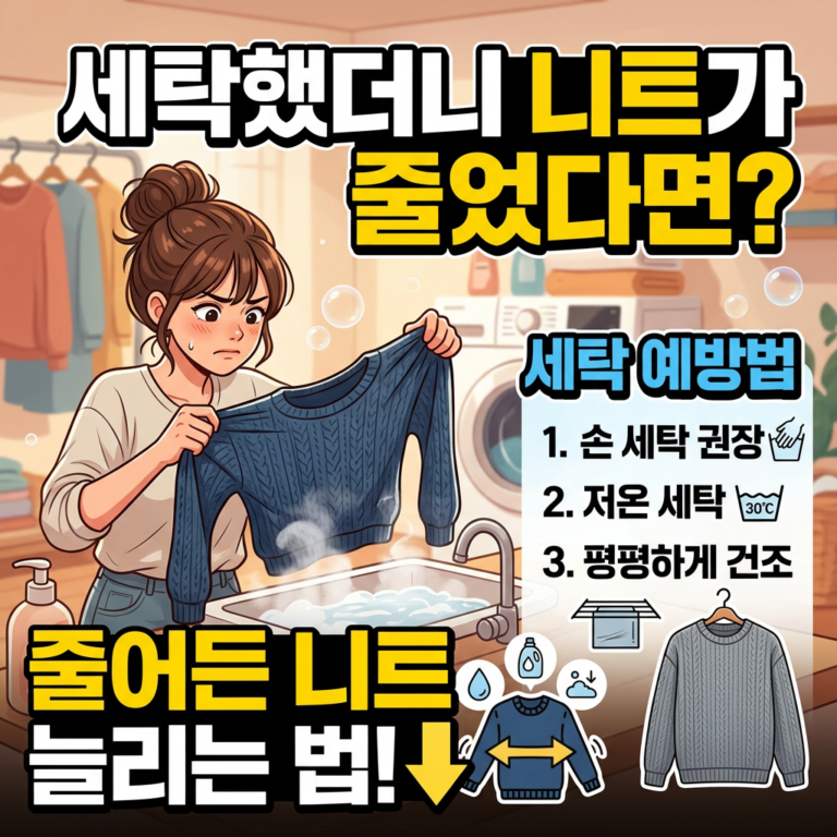 세탁 후 줄어든 니트 복원법과 손세탁, 저온세탁, 평평하게 건조하는 예방법 안내