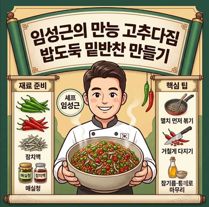 임성근 고추다짐 레시피, 잔멸치 넣어 밥도둑 밑반찬 만들기